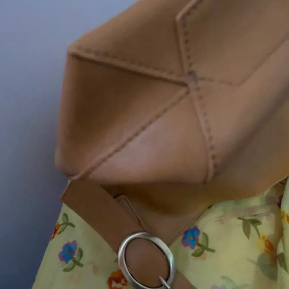 Susan Joy Camel Vegan Leather Hobo with Tassel